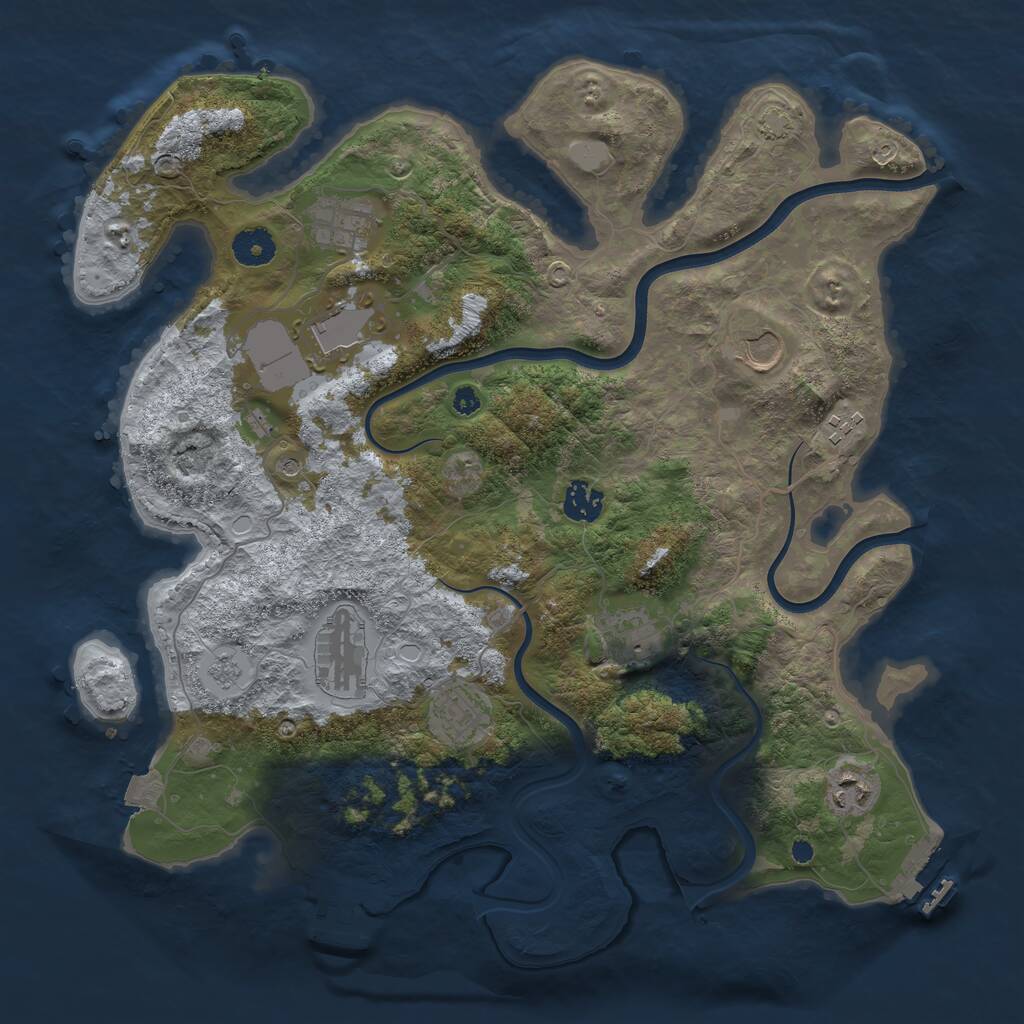 Rust Map: Procedural Map, Size: 3800, Seed: 5547995, 15 Monuments