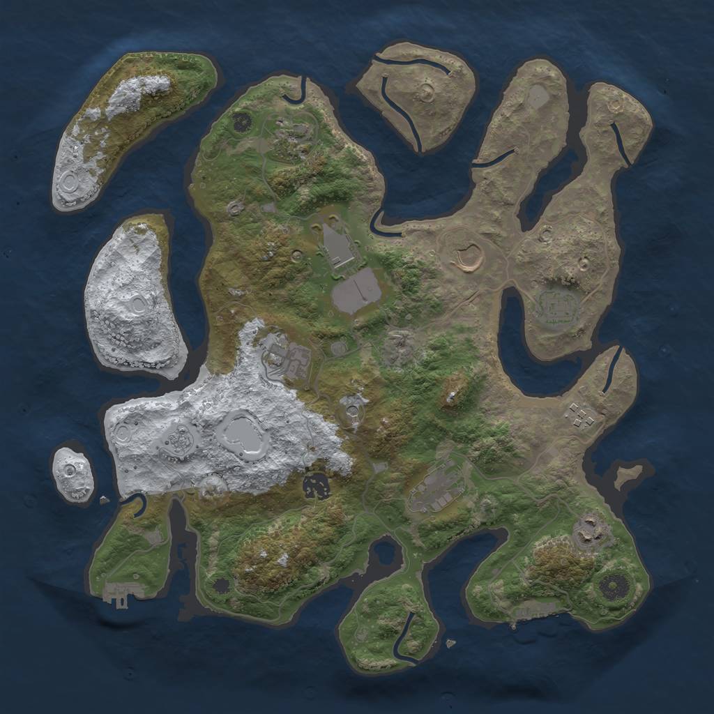 Rust Map: Procedural Map, Size: 3800, Seed: 5547995, 18 Monuments