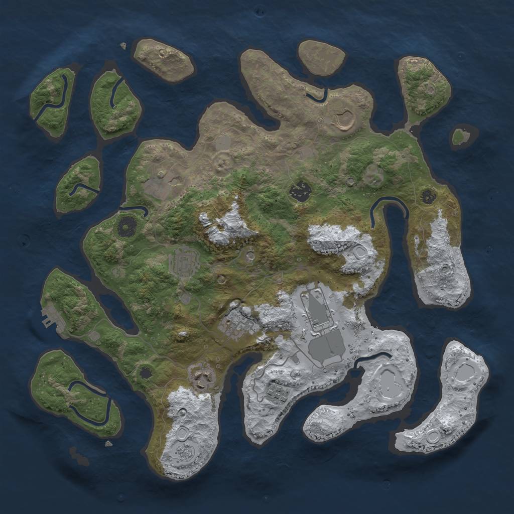 Rust Map: Procedural Map, Size: 3800, Seed: 1114787, 16 Monuments