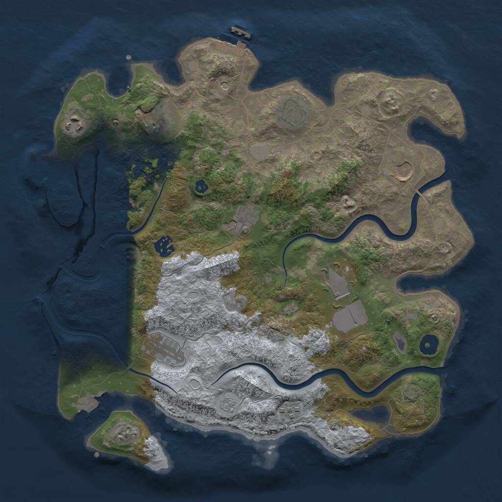 Rust Map: Procedural Map, Size: 3800, Seed: 5573195, 15 Monuments