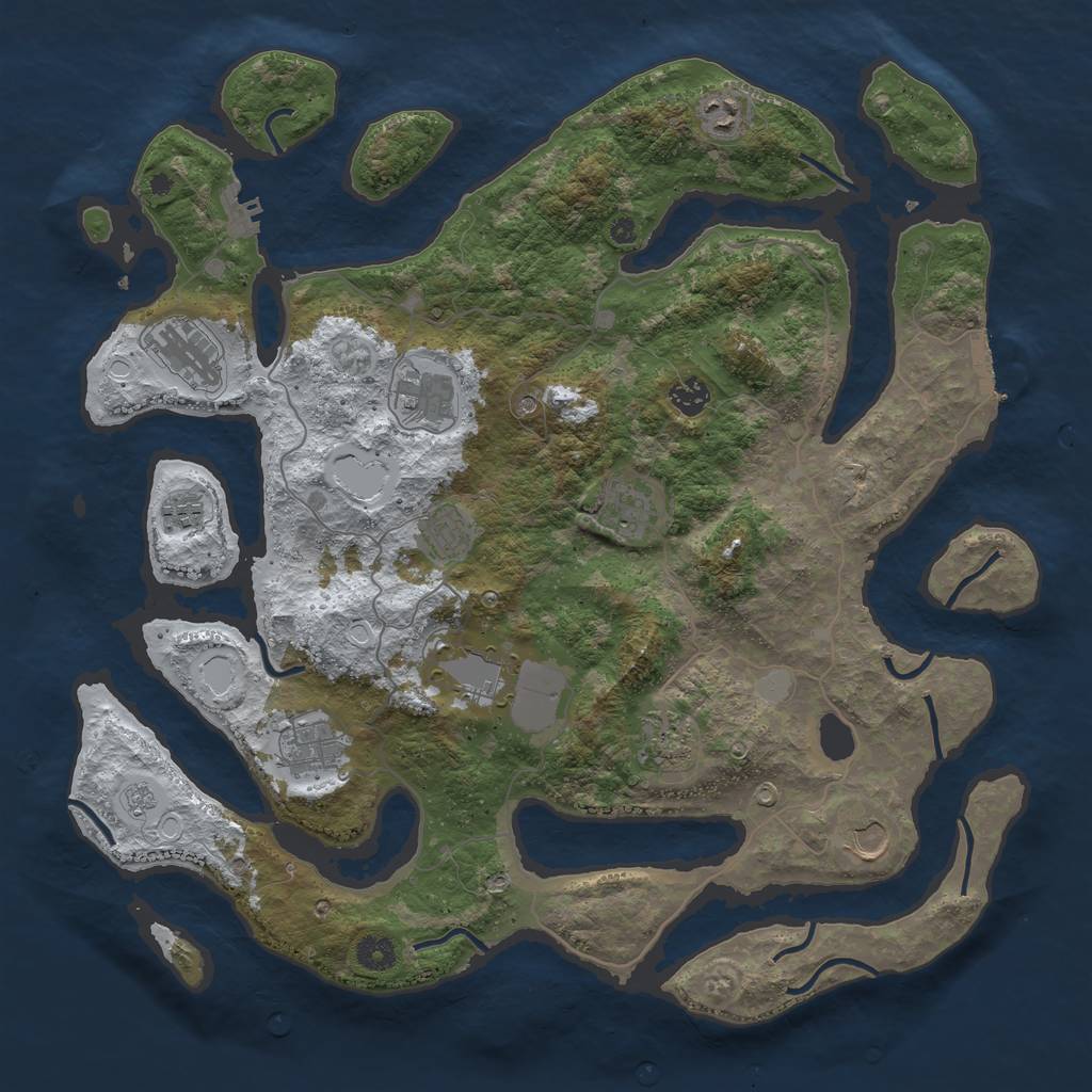 Rust Map: Procedural Map, Size: 4250, Seed: 902498846, 20 Monuments