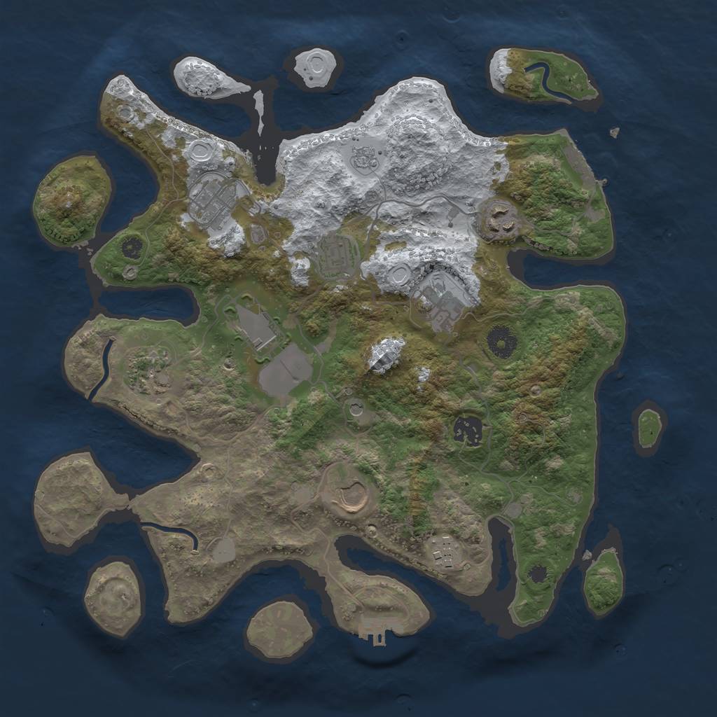 Rust Map: Procedural Map, Size: 3500, Seed: 4730499, 18 Monuments
