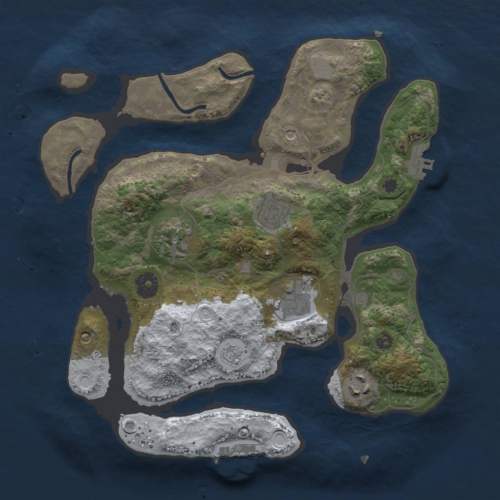 Rust Map: Procedural Map, Size: 3000, Seed: 988917187, 13 Monuments