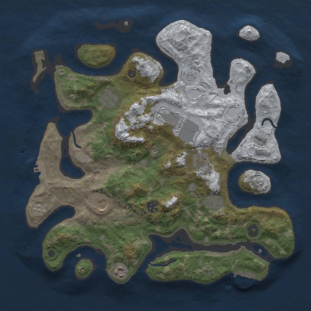 Rust Map: Procedural Map, Size: 3800, Seed: 5602425, 17 Monuments