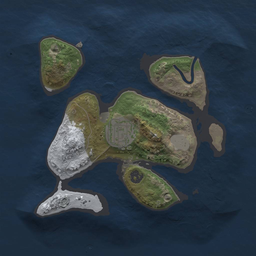 Rust Map: Procedural Map, Size: 2000, Seed: 402072299, 6 Monuments