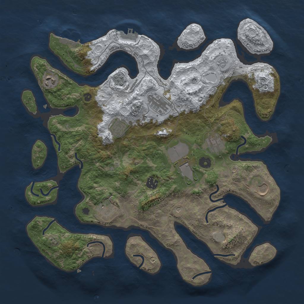 Rust Map: Procedural Map, Size: 3800, Seed: 4372352, 18 Monuments