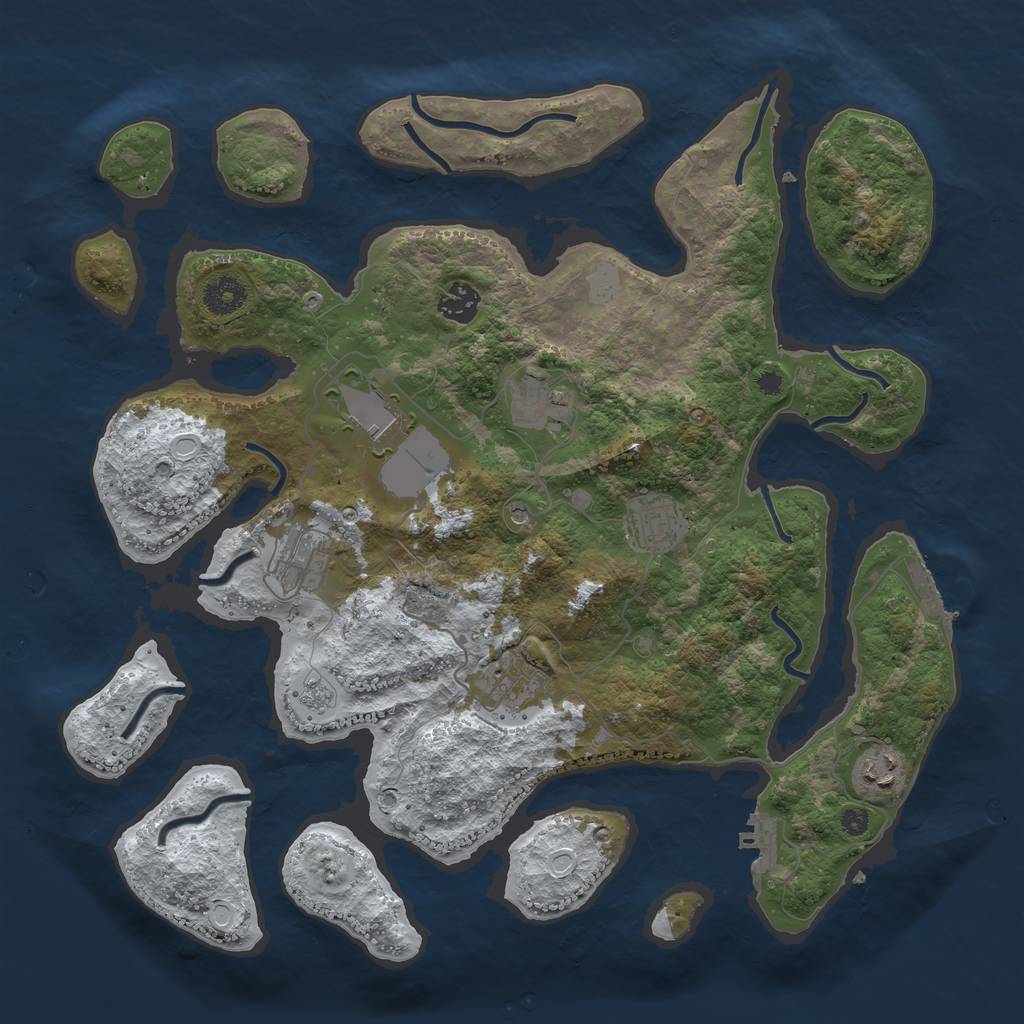 Rust Map: Procedural Map, Size: 3800, Seed: 4082210, 16 Monuments