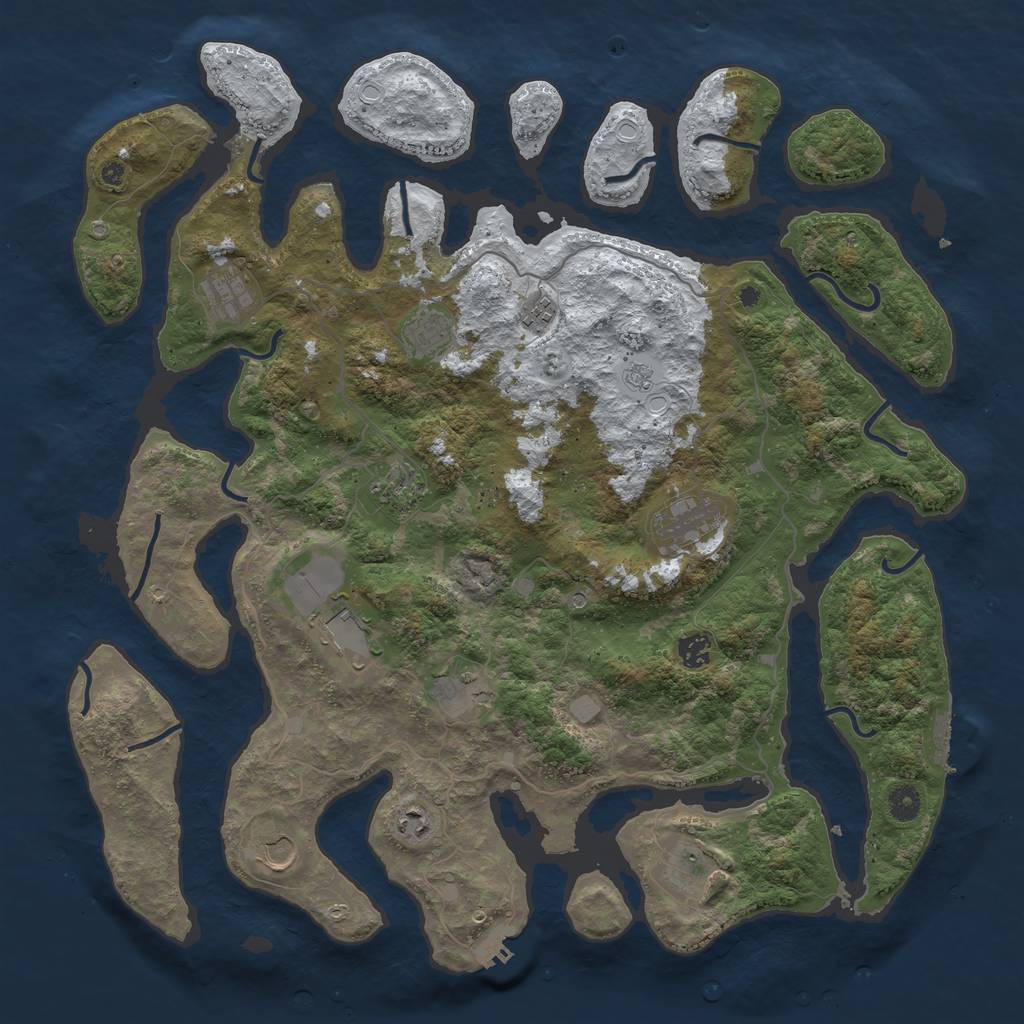 Rust Map: Procedural Map, Size: 4500, Seed: 432000238, 20 Monuments