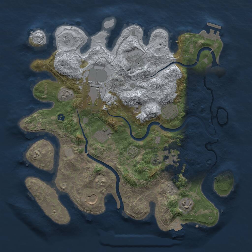 Rust Map: Procedural Map, Size: 3550, Seed: 986713, 13 Monuments
