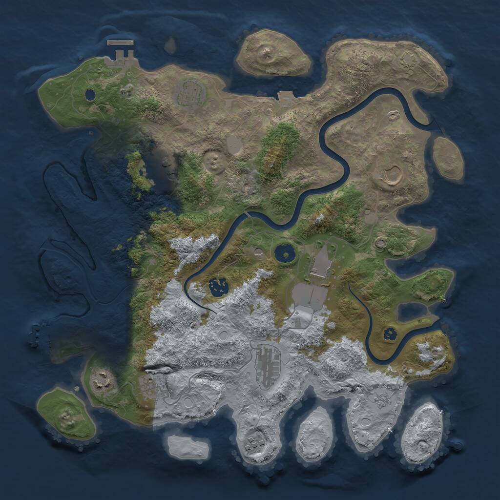 Rust Map: Procedural Map, Size: 3800, Seed: 536867, 15 Monuments
