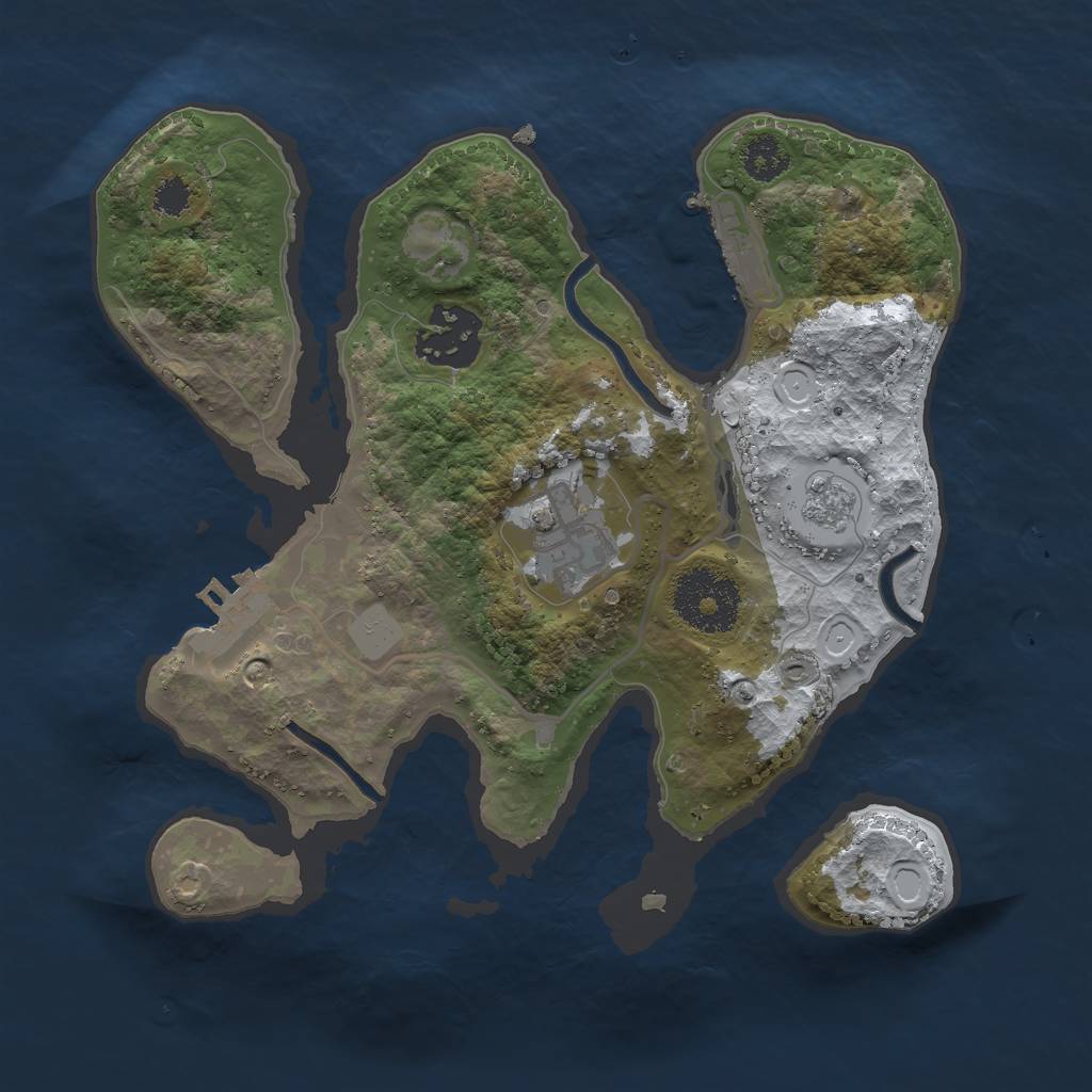 Rust Map: Procedural Map, Size: 2500, Seed: 4051357, 10 Monuments