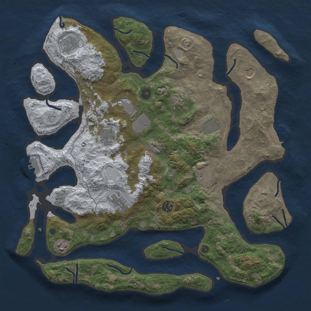 Rust Map: Procedural Map, Size: 4250, Seed: 1277540972, 20 Monuments