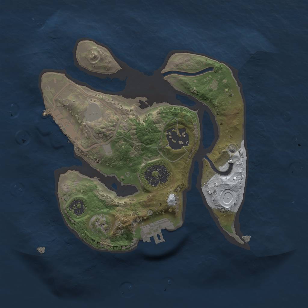 Rust Map: Procedural Map, Size: 2000, Seed: 1174705760, 8 Monuments