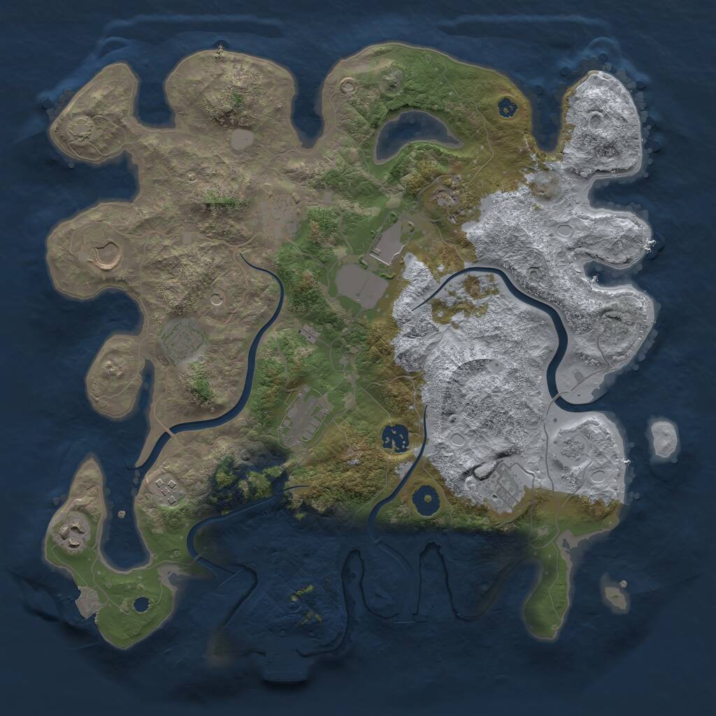Rust Map: Procedural Map, Size: 3800, Seed: 6440634, 15 Monuments