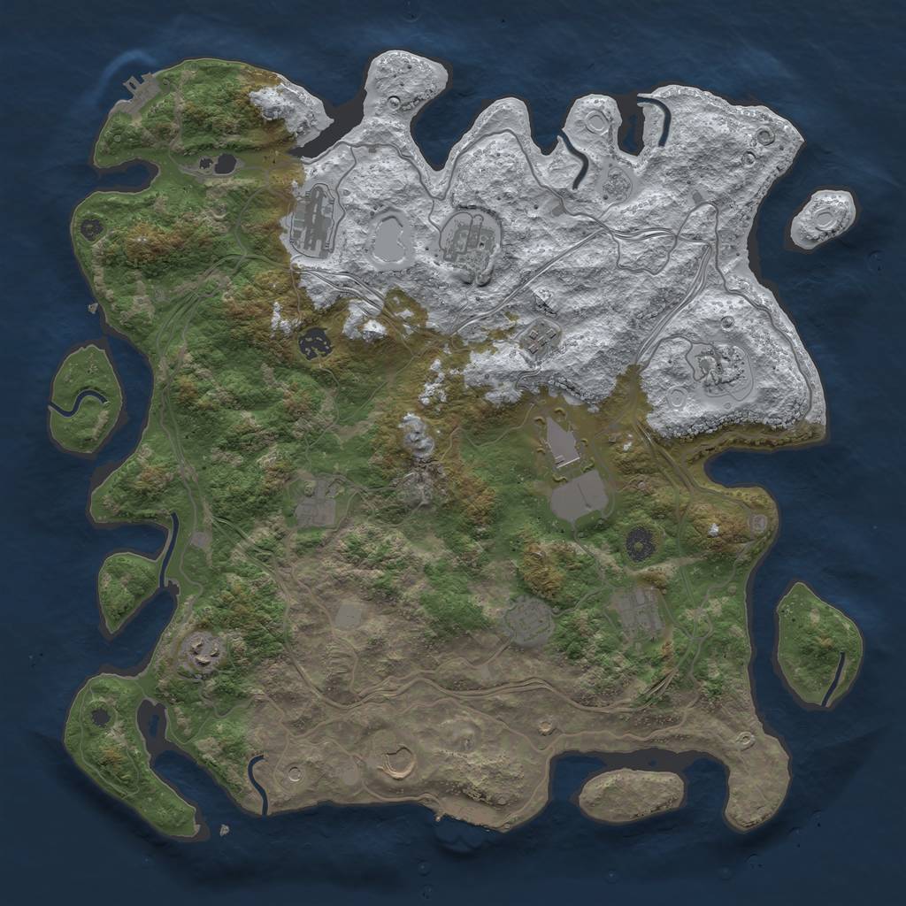 Rust Map: Procedural Map, Size: 4250, Seed: 4654683, 20 Monuments
