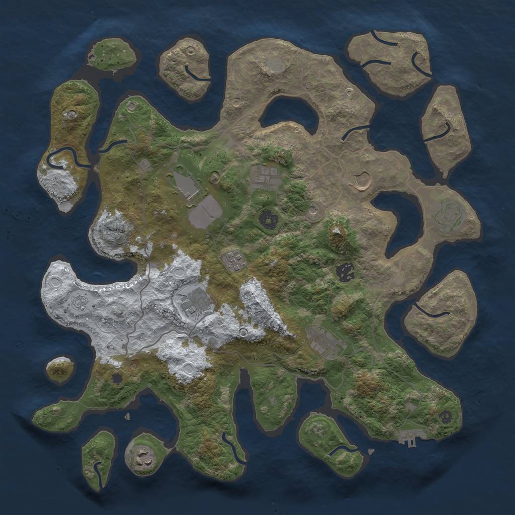 Rust Map: Procedural Map, Size: 4000, Seed: 962568737, 17 Monuments