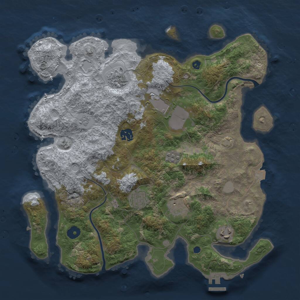 Rust Map: Procedural Map, Size: 3500, Seed: 5733763, 12 Monuments