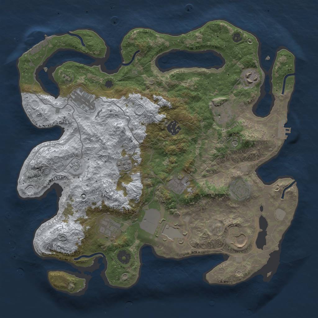 Rust Map: Procedural Map, Size: 3500, Seed: 6272303, 19 Monuments