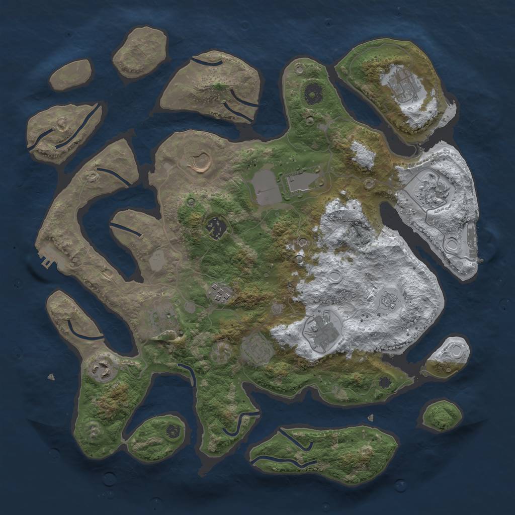 Rust Map: Procedural Map, Size: 3800, Seed: 1175082, 19 Monuments