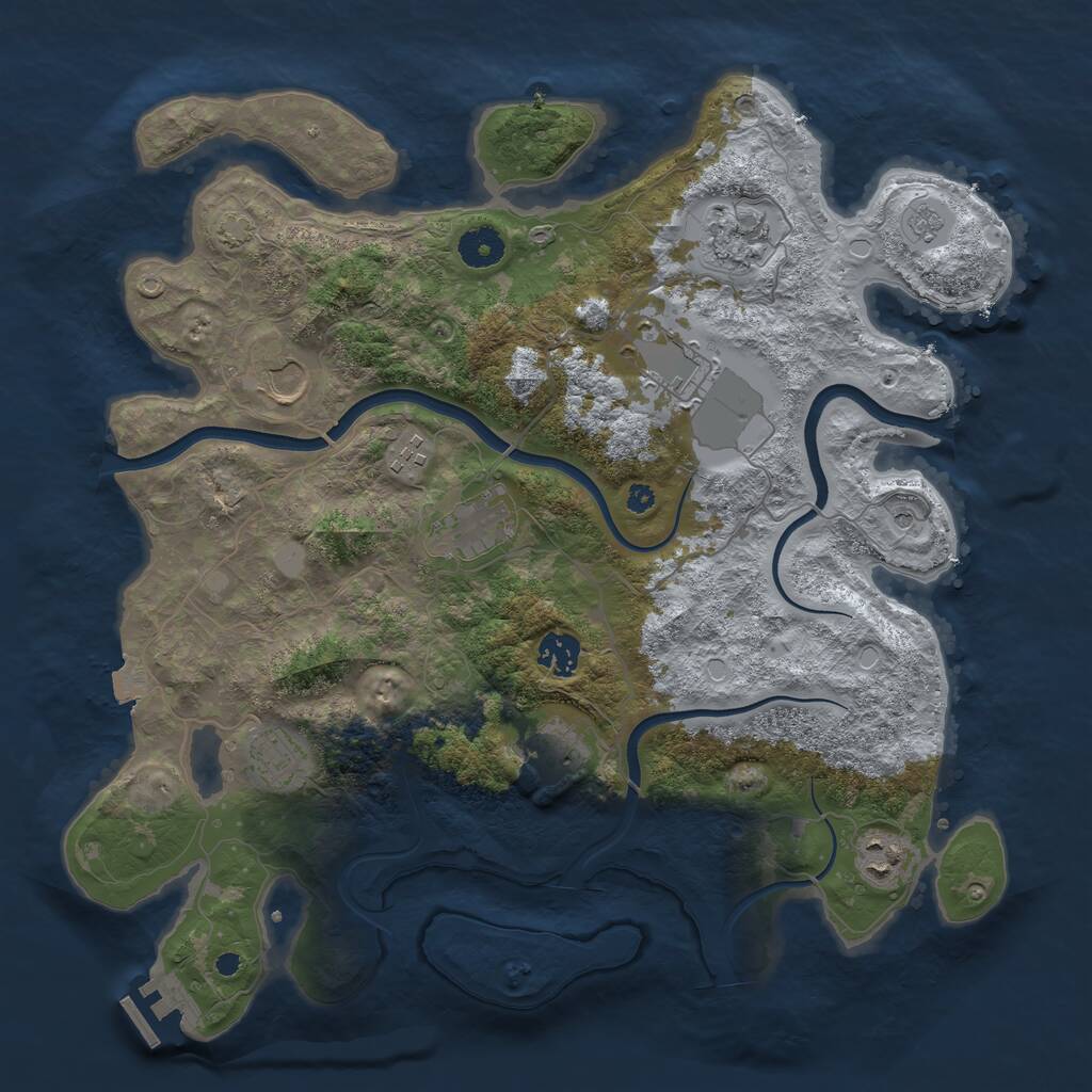 Rust Map: Procedural Map, Size: 3800, Seed: 5939600, 14 Monuments
