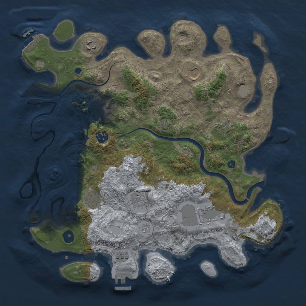 Rust Map: Procedural Map, Size: 3800, Seed: 6360457, 15 Monuments