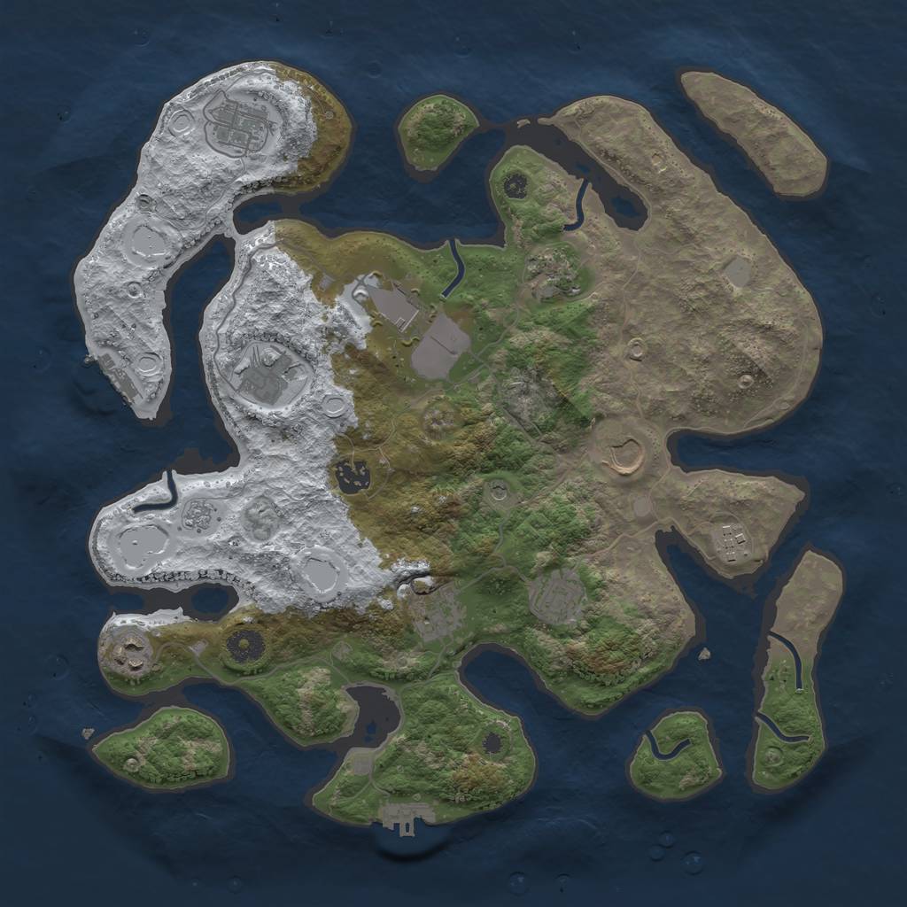 Rust Map: Procedural Map, Size: 3800, Seed: 1545231, 19 Monuments