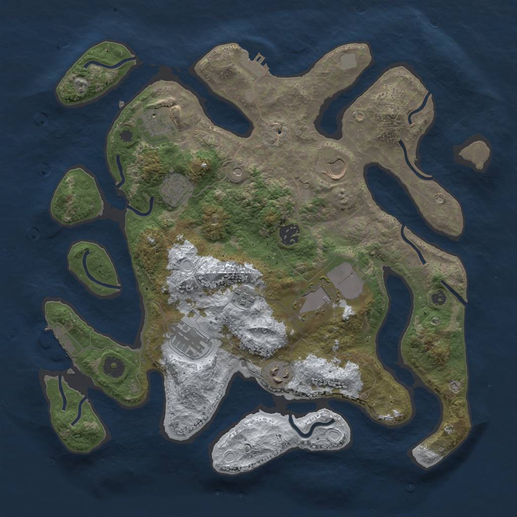 Rust Map: Procedural Map, Size: 3700, Seed: 3459802, 16 Monuments
