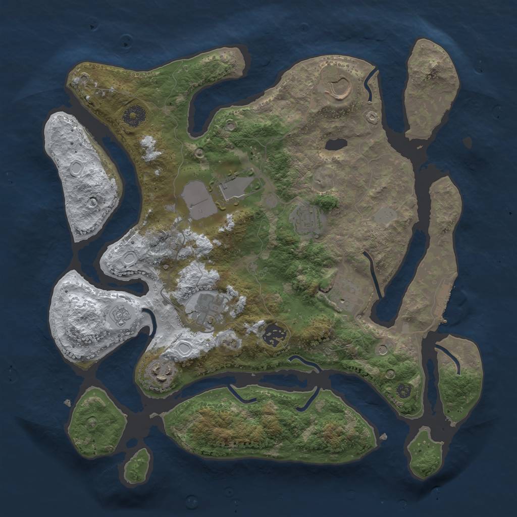 Rust Map: Procedural Map, Size: 3500, Seed: 87637, 15 Monuments