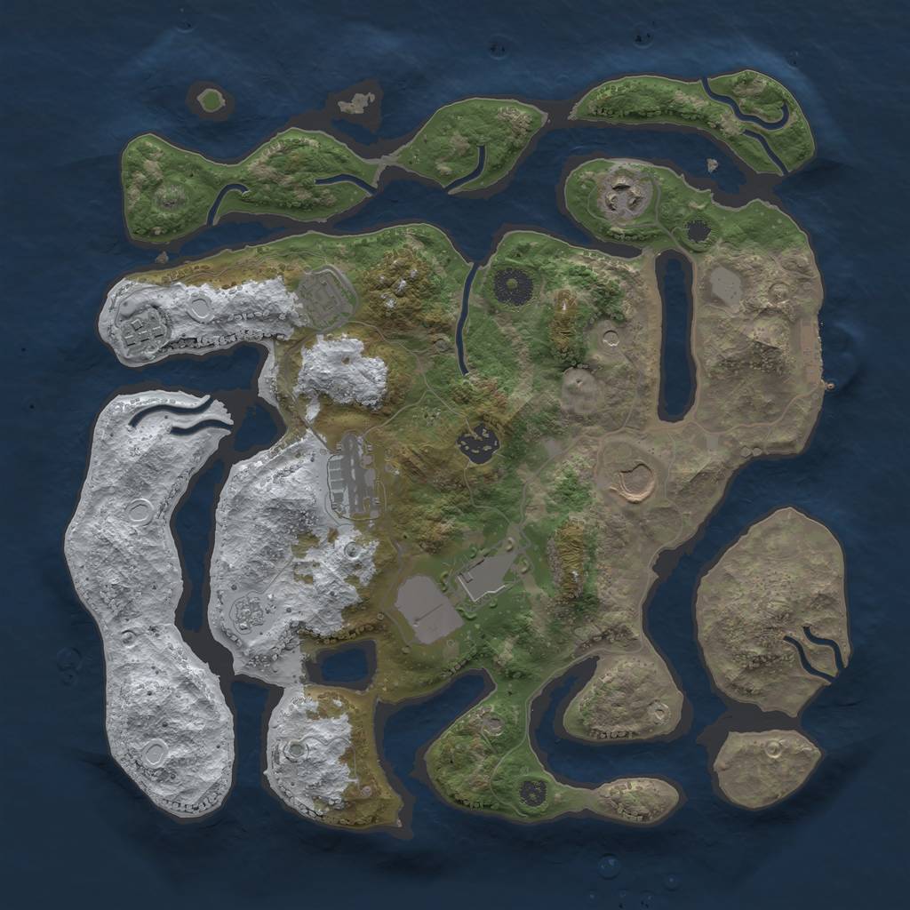 Rust Map: Procedural Map, Size: 3500, Seed: 3059540, 15 Monuments