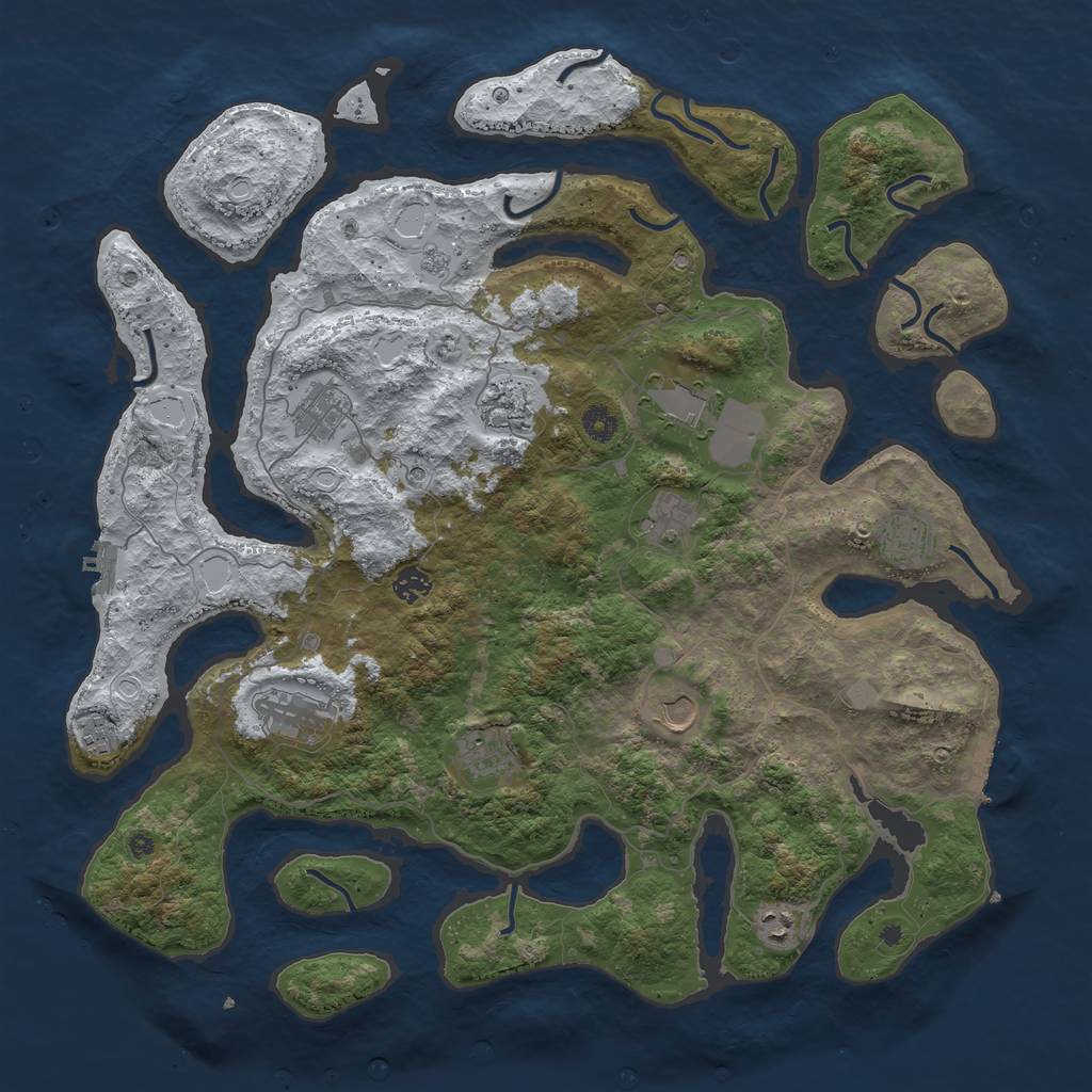 Rust Map: Procedural Map, Size: 4500, Seed: 650706705, 20 Monuments