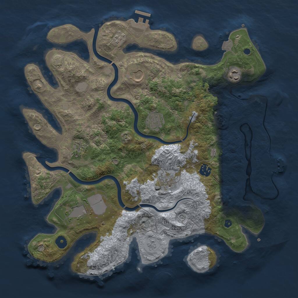 Rust Map: Procedural Map, Size: 3800, Seed: 2601, 14 Monuments