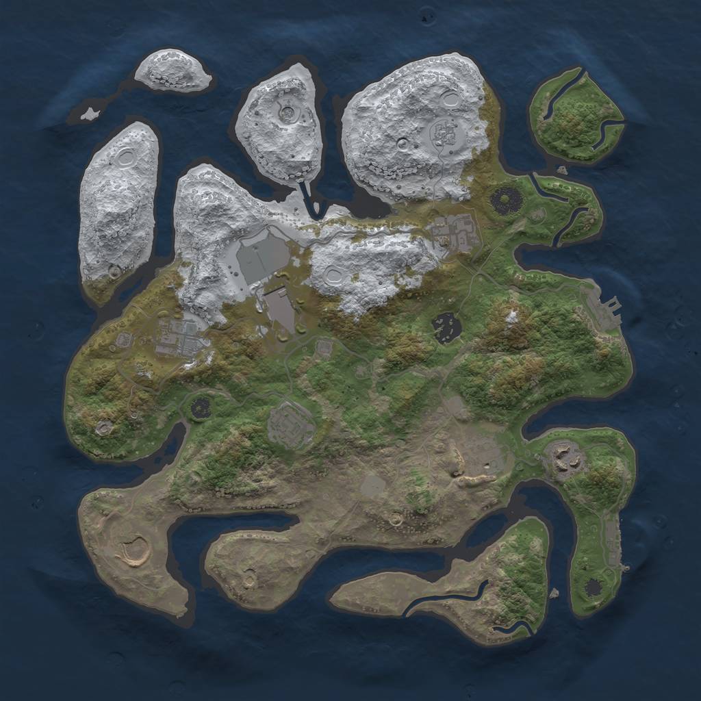 Rust Map: Procedural Map, Size: 3500, Seed: 274987, 17 Monuments