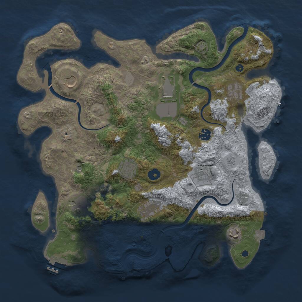Rust Map: Procedural Map, Size: 3800, Seed: 950113, 15 Monuments