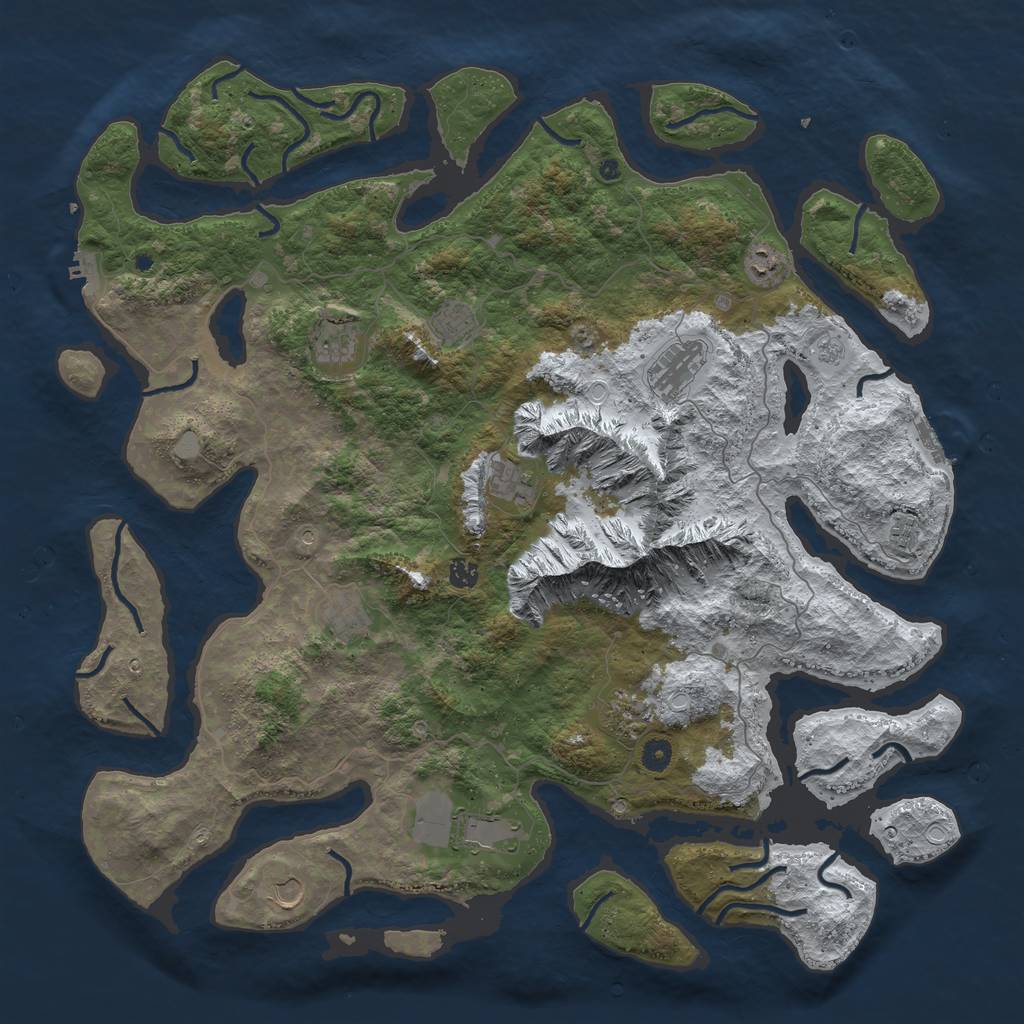 Rust Map: Procedural Map, Size: 5000, Seed: 107280042, 20 Monuments