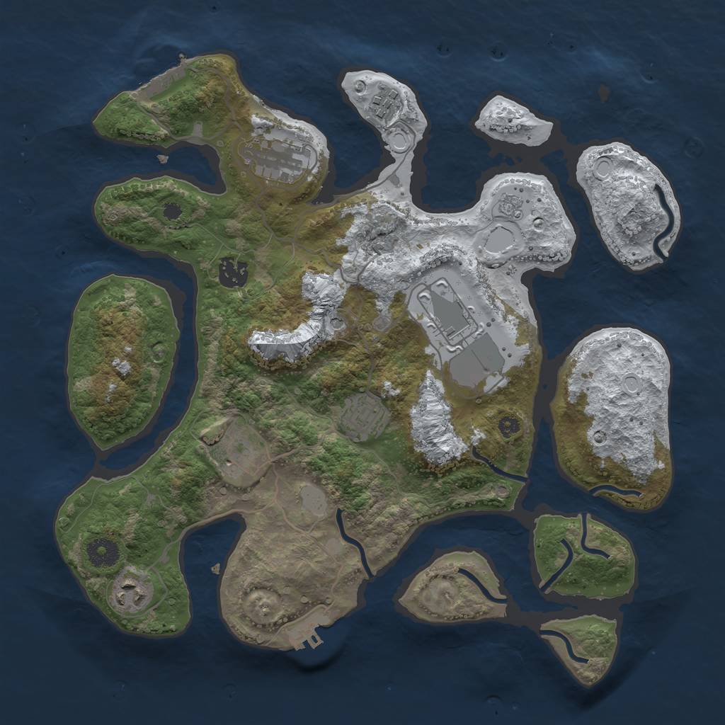 Rust Map: Procedural Map, Size: 3500, Seed: 1997844818, 16 Monuments