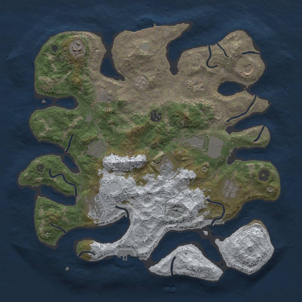 Rust Map: Procedural Map, Size: 3950, Seed: 785483484, 20 Monuments