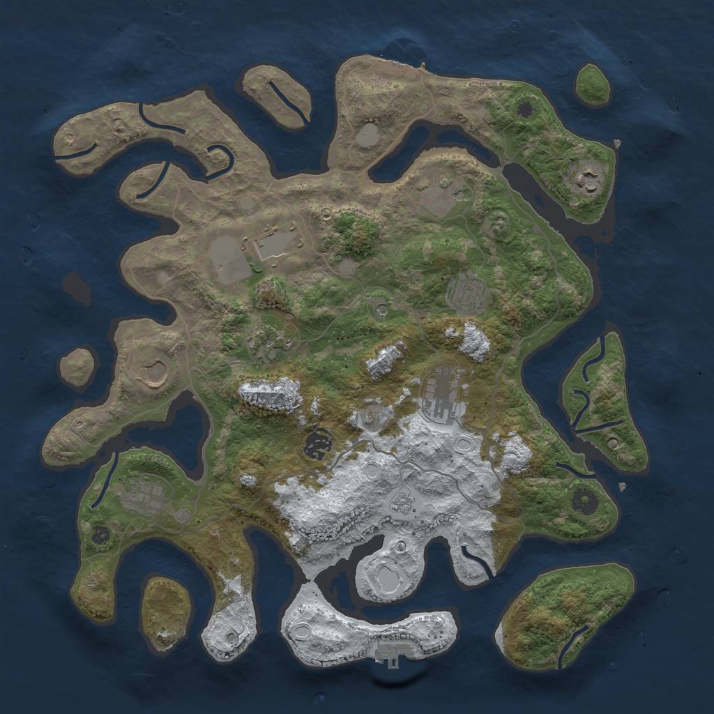 Rust Map: Procedural Map, Size: 4000, Seed: 170339665, 18 Monuments