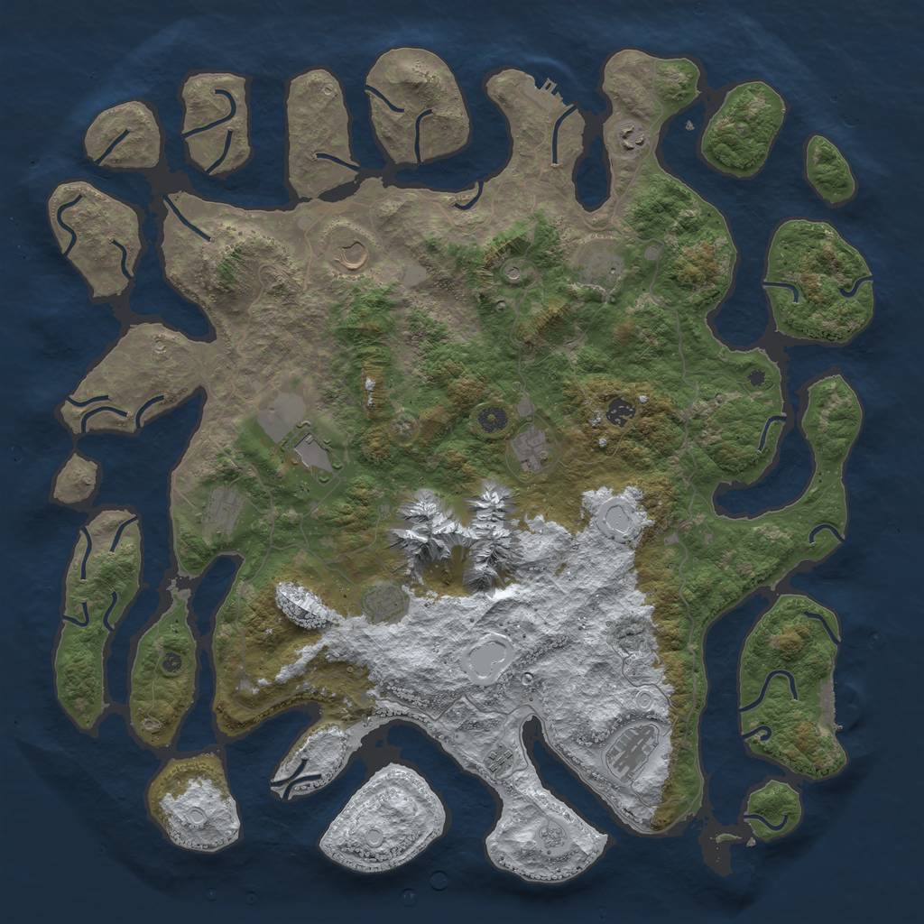 Rust Map: Procedural Map, Size: 5000, Seed: 603149130, 19 Monuments