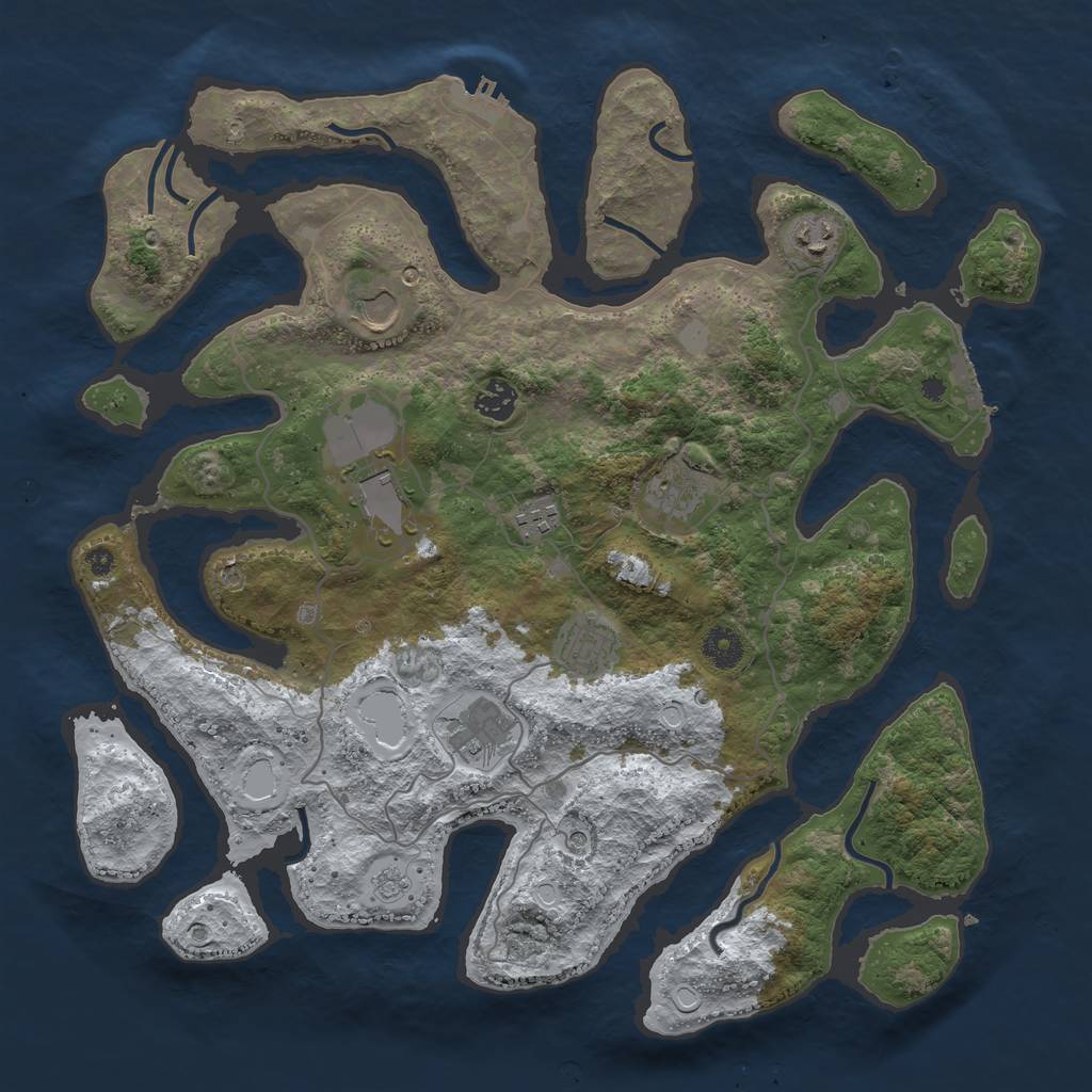 Rust Map: Procedural Map, Size: 4000, Seed: 225, 17 Monuments