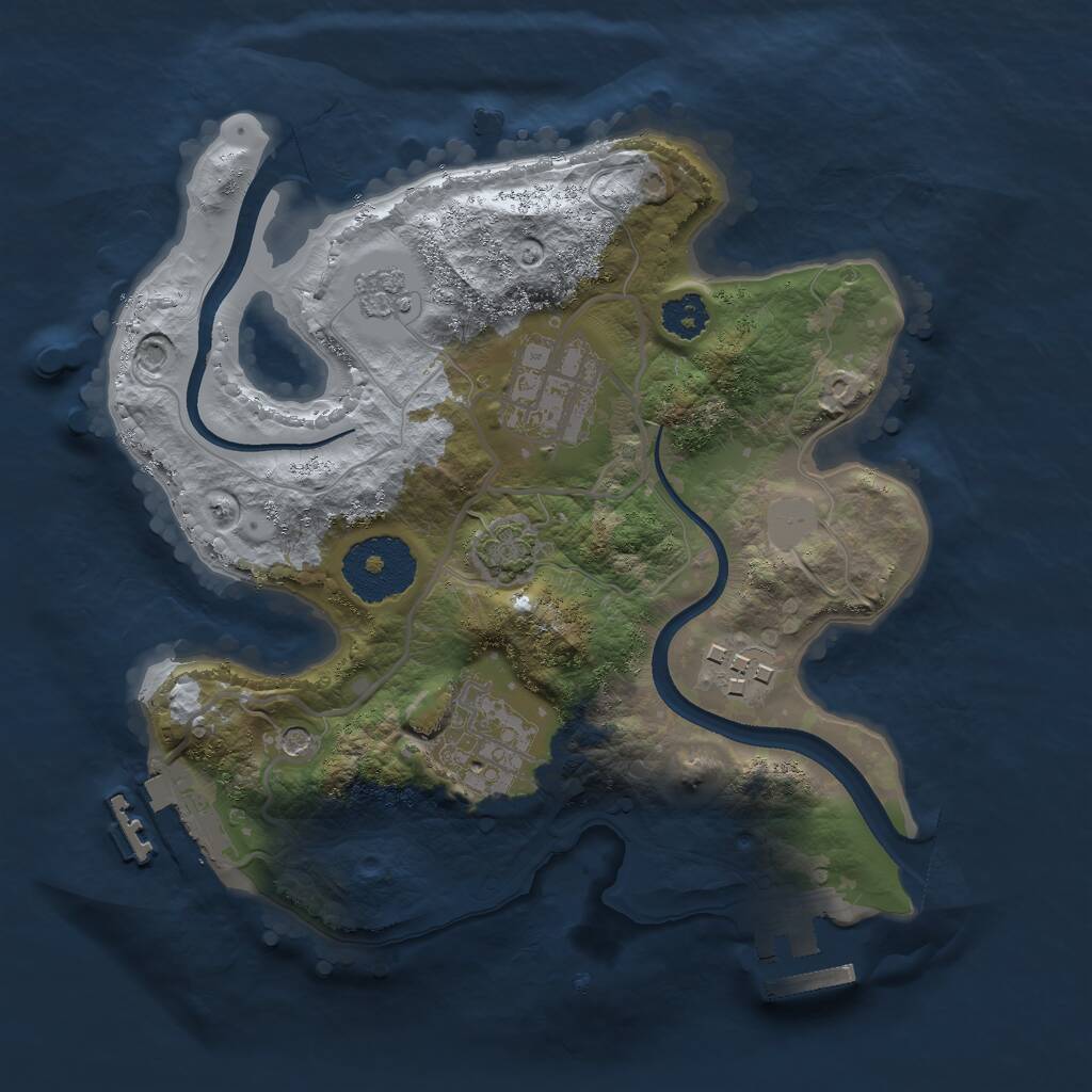 Rust Map: Procedural Map, Size: 2400, Seed: 17, 9 Monuments