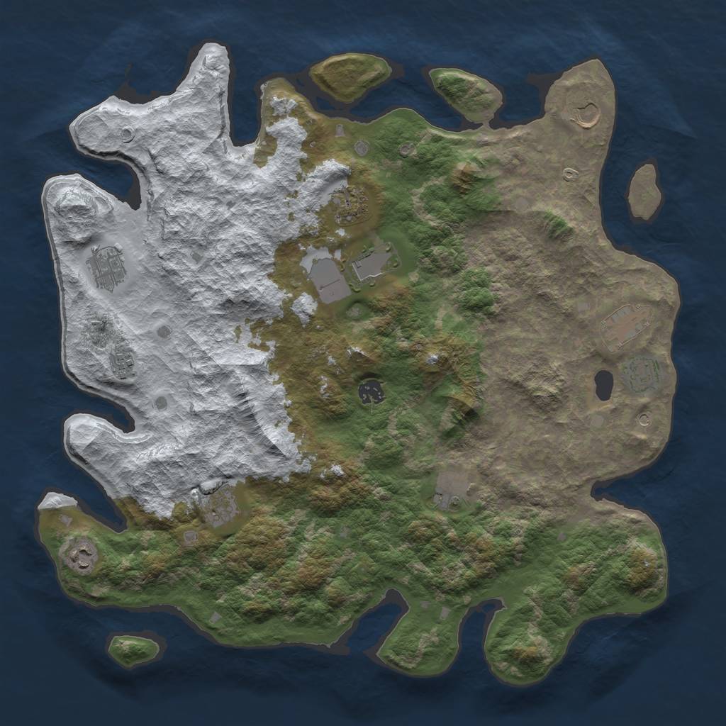 Rust Map: Barren, Size: 4300, Seed: 1758607892, 14 Monuments