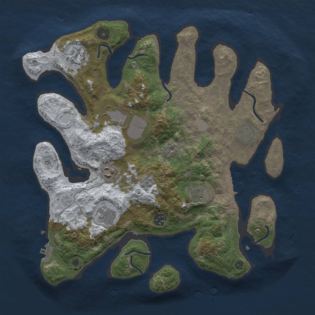 Rust Map: Procedural Map, Size: 3700, Seed: 337175466, 17 Monuments