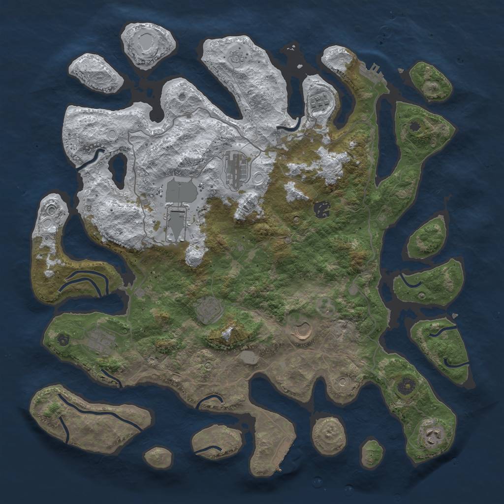 Rust Map: Procedural Map, Size: 4300, Seed: 5555555, 17 Monuments