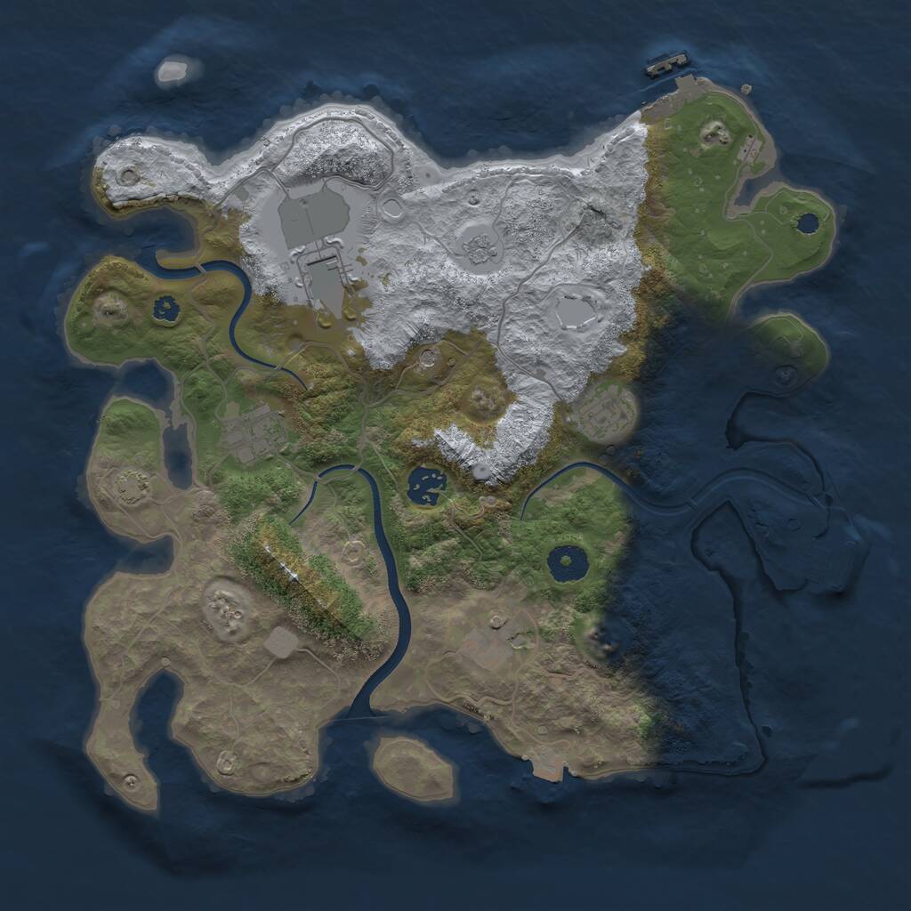 Rust Map: Procedural Map, Size: 3500, Seed: 3515898, 11 Monuments