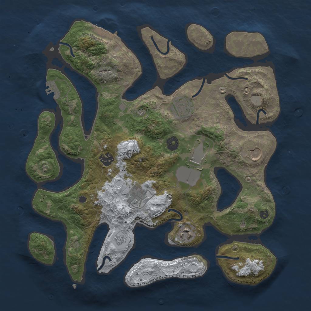Rust Map: Procedural Map, Size: 3500, Seed: 923944, 15 Monuments