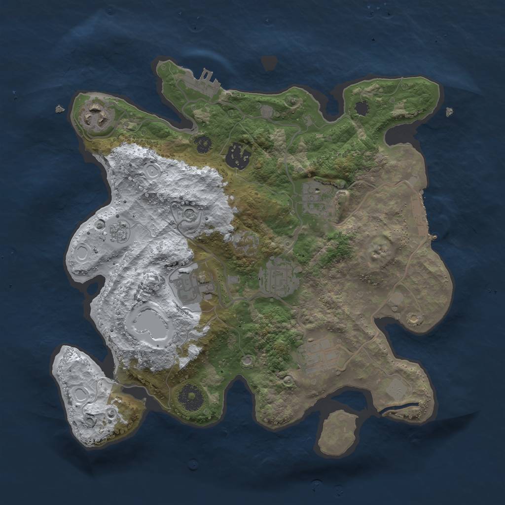 Rust Map: Procedural Map, Size: 3000, Seed: 653577719, 15 Monuments