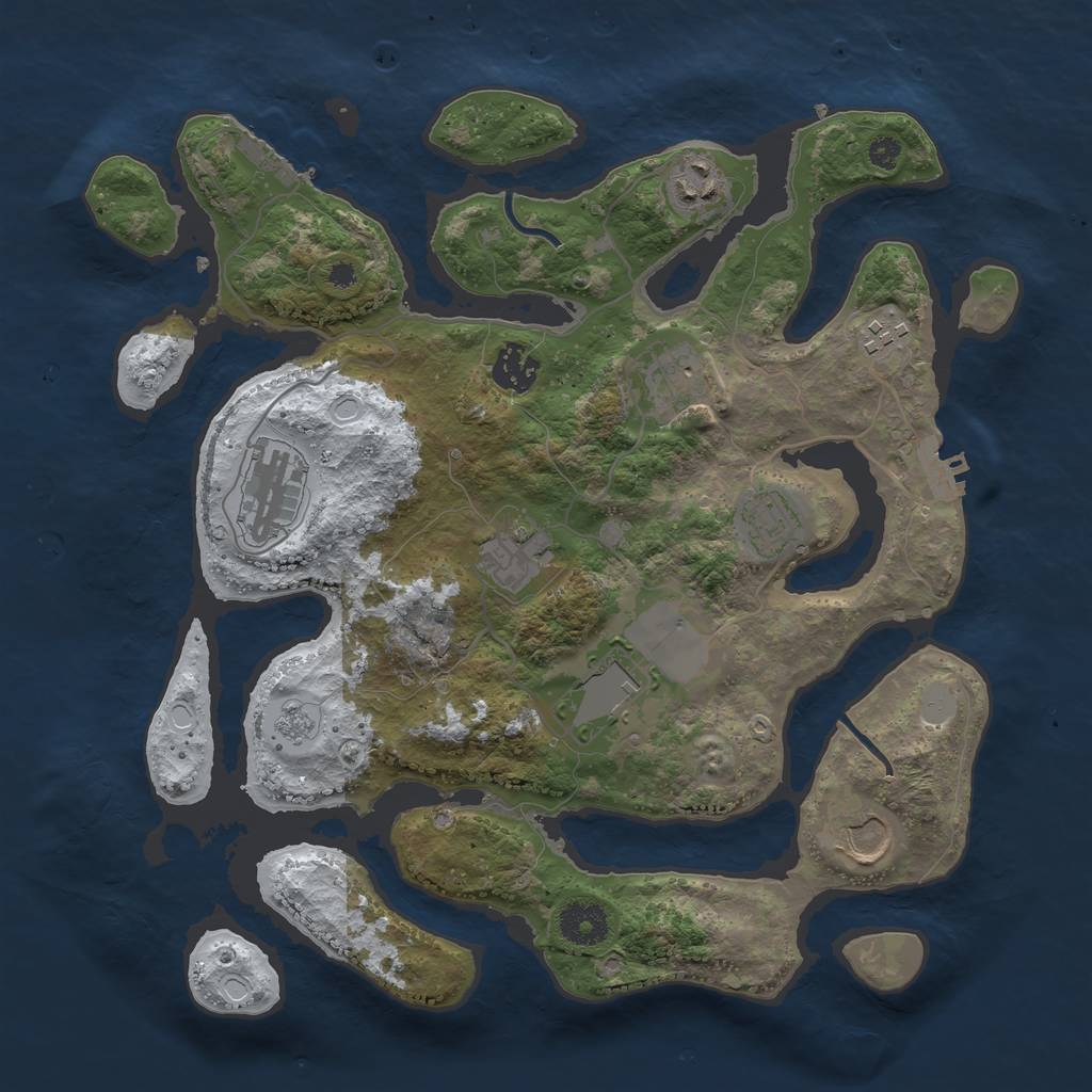 Rust Map: Procedural Map, Size: 3500, Seed: 96573, 17 Monuments