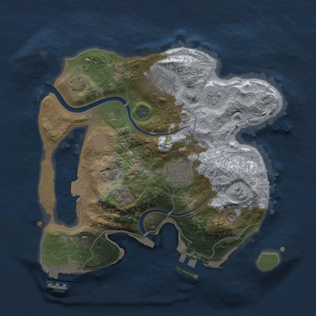 Rust Map: Procedural Map, Size: 2500, Seed: 5765601, 11 Monuments