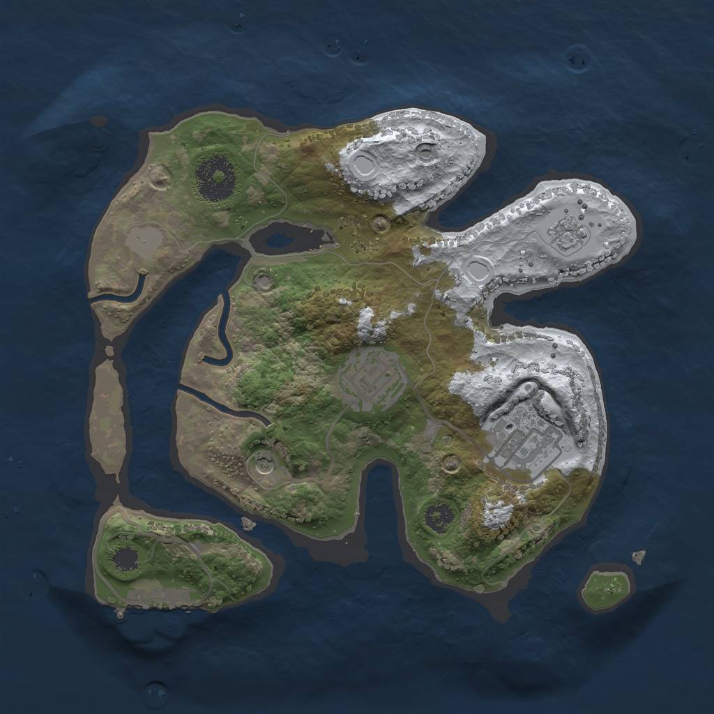Rust Map: Procedural Map, Size: 2500, Seed: 5765601, 10 Monuments