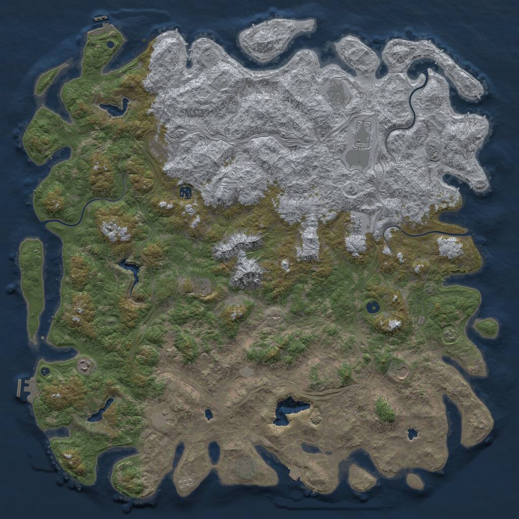 Rust Map: Procedural Map, Size: 6000, Seed: 9004820, 17 Monuments